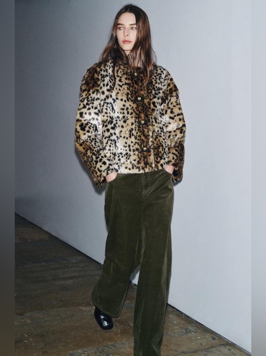 Zara Jackets & Blazers - ZW Collection Leopard Print Faux Fur & Leather Jacket